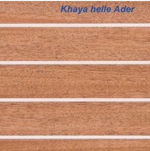 Iroko Stabdecksplatte mit heller Ader - Plattengrundmaß 250 cm