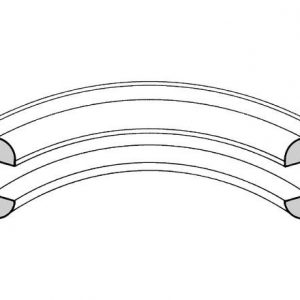 Teak Profilbogen mit Nute Innen