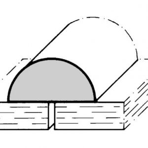 Teak Halbrundleiste aus Holz, 63 Zentimeter lang