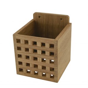 Teak Besteckbox im Grätingdesign