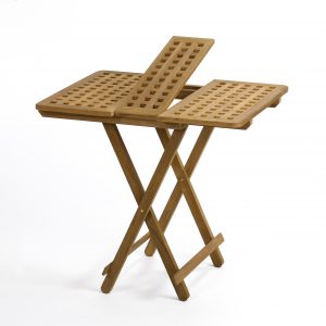 Teak Klapptisch 60 x 60 cm mit variablen Grätingdesign