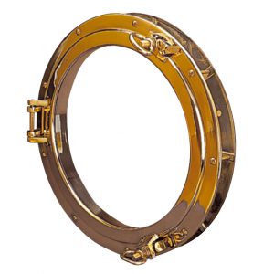 Bullauge aus poliertem Vollmessing