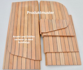 Teak Backskistendeckel und Sitzduchten für Dehler 32 ohne Epoxidharzbeschichtung