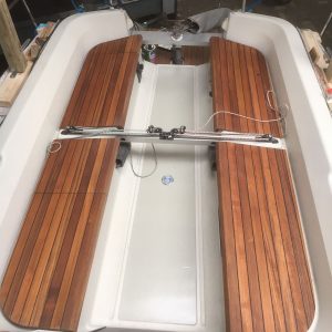 Teak Backskistendeckel und Sitzduchten für Dehler 32 ohne Epoxidharzbeschichtung