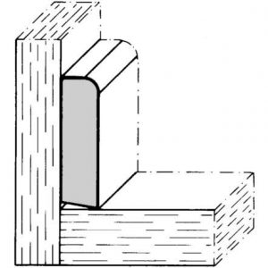 Sapeli Abdeckleiste einseitig abgerundet (Fußleiste) Profil 59
