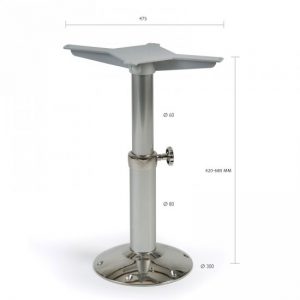 Teleskop Tischbein für Teak Klapptischplatten